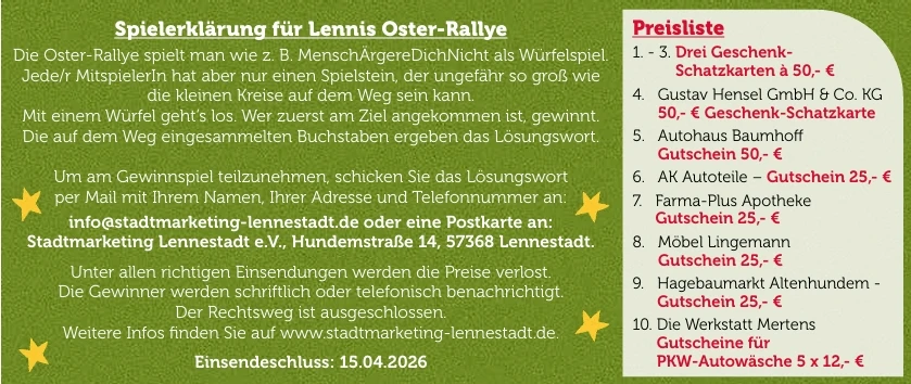Gewinnspiel Fr&uuml;hjahr 2026