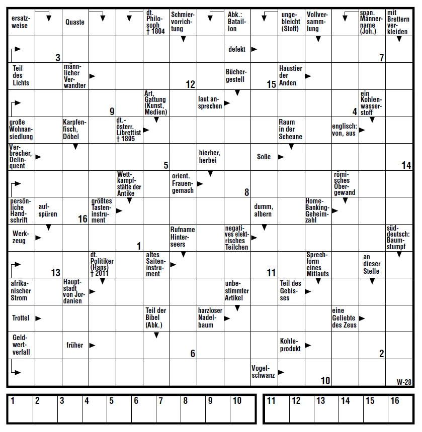 Kreuzwortr&auml;tsel